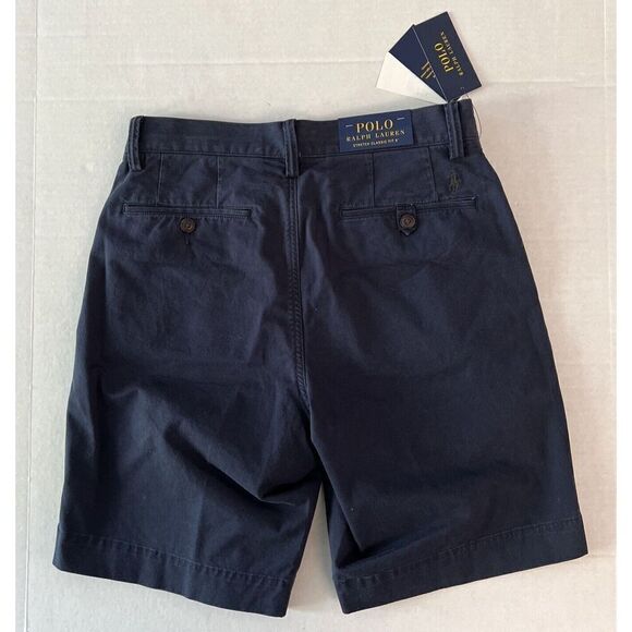 POLO RALPH LAUREN Core Replen Shorts Men Sz 28 Inseam 9” Relaxed Ink Blue Chino - Picture 3 of 9